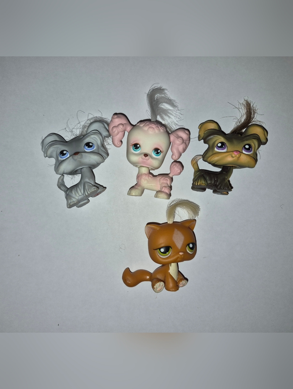 Littlest Pet Shop LPS Real Hair Pets Lot Cat, Yorkie, Poodle